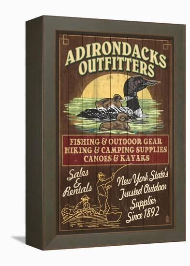 The Adirondacks, New York State - Outfitters Loon-Lantern Press-Framed Stretched Canvas