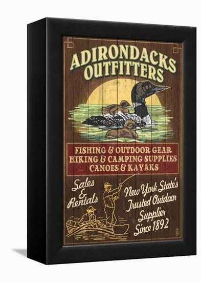 The Adirondacks, New York State - Outfitters Loon-Lantern Press-Framed Stretched Canvas