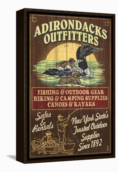 The Adirondacks, New York State - Outfitters Loon-Lantern Press-Framed Stretched Canvas
