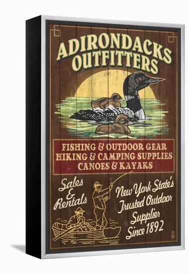 The Adirondacks, New York State - Outfitters Loon-Lantern Press-Framed Stretched Canvas