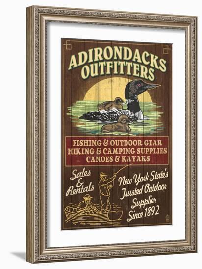 The Adirondacks, New York State - Outfitters Loon-Lantern Press-Framed Art Print