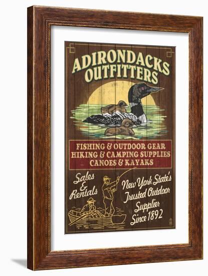 The Adirondacks, New York State - Outfitters Loon-Lantern Press-Framed Art Print