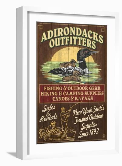 The Adirondacks, New York State - Outfitters Loon-Lantern Press-Framed Art Print