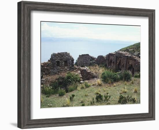 The Adlahuasi or the Temple of the Virgins of the Sun on the Island of the Moon, Lake Titicaca-null-Framed Giclee Print