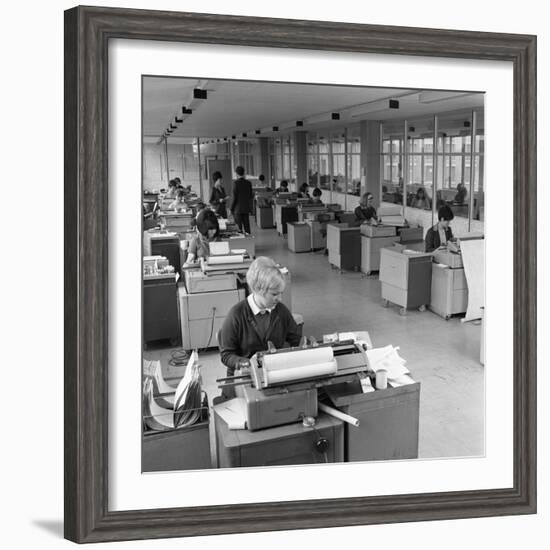 The Administration Office at Huntsman House, Tetleys Headquarters in Leeds, May 1968-Michael Walters-Framed Photographic Print