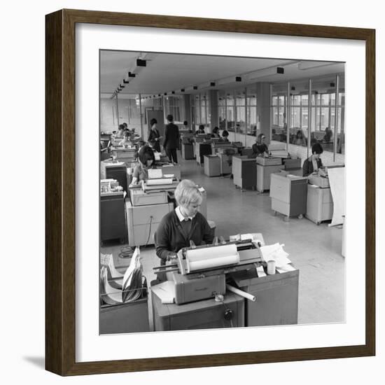 The Administration Office at Huntsman House, Tetleys Headquarters in Leeds, May 1968-Michael Walters-Framed Photographic Print