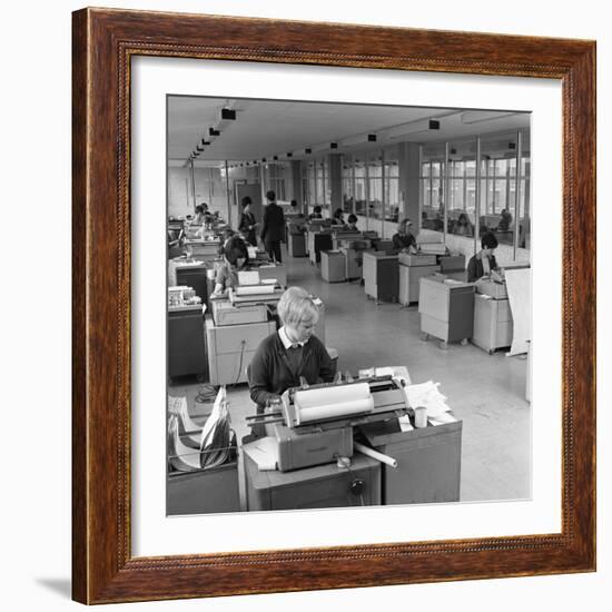 The Administration Office at Huntsman House, Tetleys Headquarters in Leeds, May 1968-Michael Walters-Framed Photographic Print