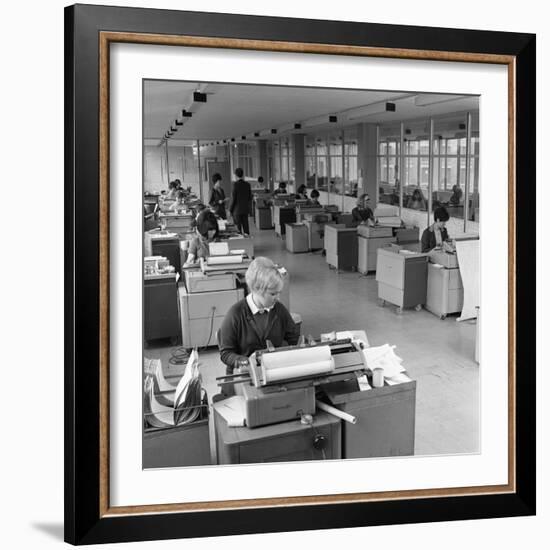 The Administration Office at Huntsman House, Tetleys Headquarters in Leeds, May 1968-Michael Walters-Framed Photographic Print