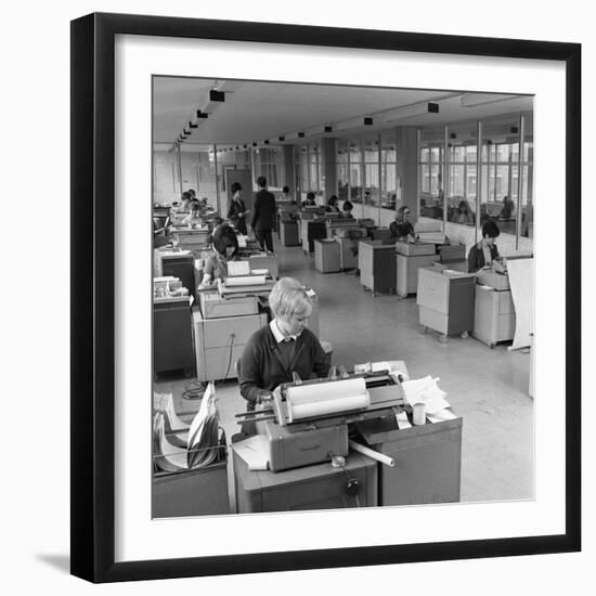 The Administration Office at Huntsman House, Tetleys Headquarters in Leeds, May 1968-Michael Walters-Framed Photographic Print