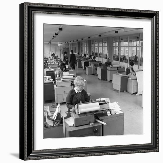 The Administration Office at Huntsman House, Tetleys Headquarters in Leeds, May 1968-Michael Walters-Framed Photographic Print