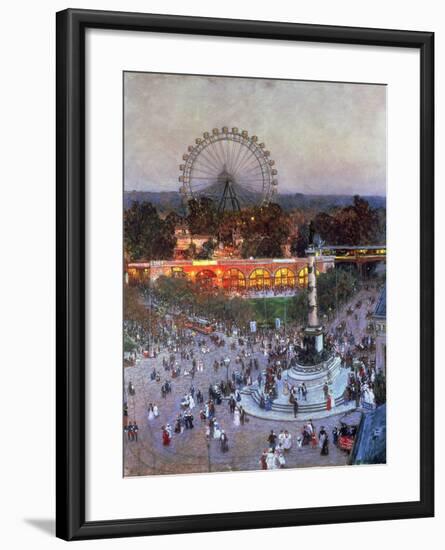 The Admiral Tegetthoff Monument at the Praterstern with the Ferris Wheel, Vienna-Heinrich Tomec-Framed Giclee Print