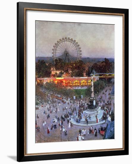 The Admiral Tegetthoff Monument at the Praterstern with the Ferris Wheel, Vienna-Heinrich Tomec-Framed Giclee Print