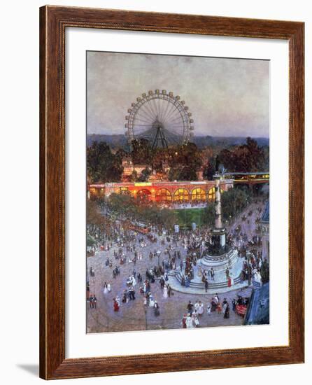 The Admiral Tegetthoff Monument at the Praterstern with the Ferris Wheel, Vienna-Heinrich Tomec-Framed Giclee Print