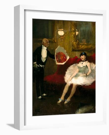 The Admirer, C.1877-79 (Oil on Canvas Mounted on Wood)-Jean Louis Forain-Framed Giclee Print