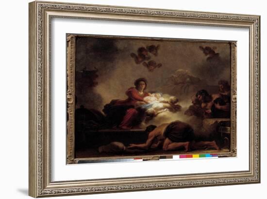 The Adoration of Shepherds, 18Th Century (Oil on Canvas)-Jean-Honore Fragonard-Framed Giclee Print