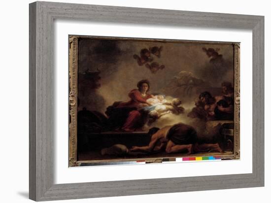 The Adoration of Shepherds, 18Th Century (Oil on Canvas)-Jean-Honore Fragonard-Framed Giclee Print