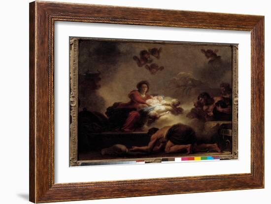 The Adoration of Shepherds, 18Th Century (Oil on Canvas)-Jean-Honore Fragonard-Framed Giclee Print