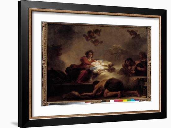 The Adoration of Shepherds, 18Th Century (Oil on Canvas)-Jean-Honore Fragonard-Framed Giclee Print