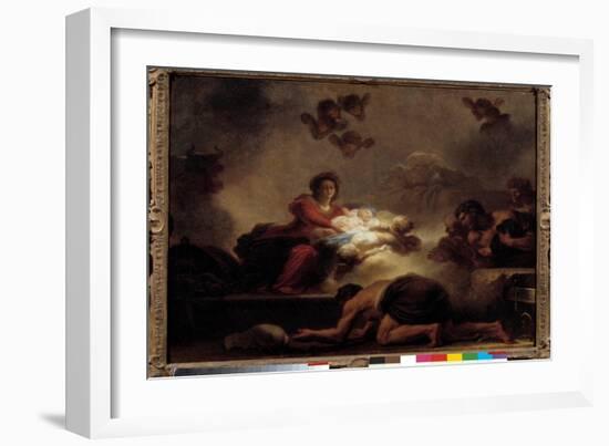 The Adoration of Shepherds, 18Th Century (Oil on Canvas)-Jean-Honore Fragonard-Framed Giclee Print