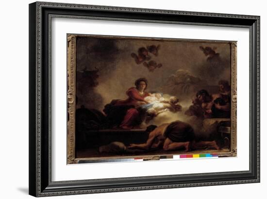 The Adoration of Shepherds, 18Th Century (Oil on Canvas)-Jean-Honore Fragonard-Framed Giclee Print