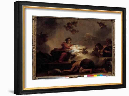 The Adoration of Shepherds, 18Th Century (Oil on Canvas)-Jean-Honore Fragonard-Framed Giclee Print