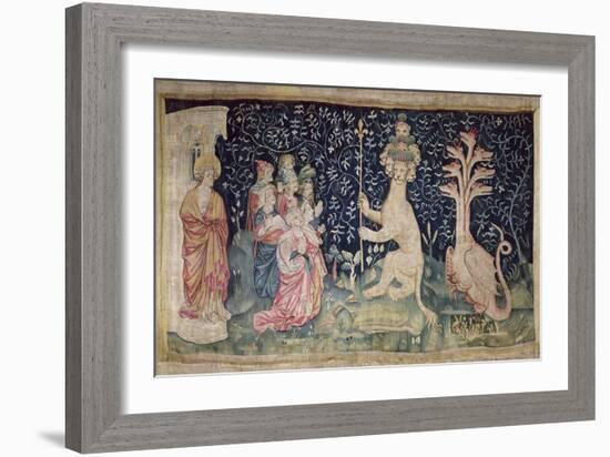 The Adoration of the Beast, No.42 from "The Apocalypse of Angers," 1373-87-Nicolas Bataille-Framed Giclee Print