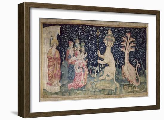The Adoration of the Beast, No.42 from "The Apocalypse of Angers," 1373-87-Nicolas Bataille-Framed Giclee Print
