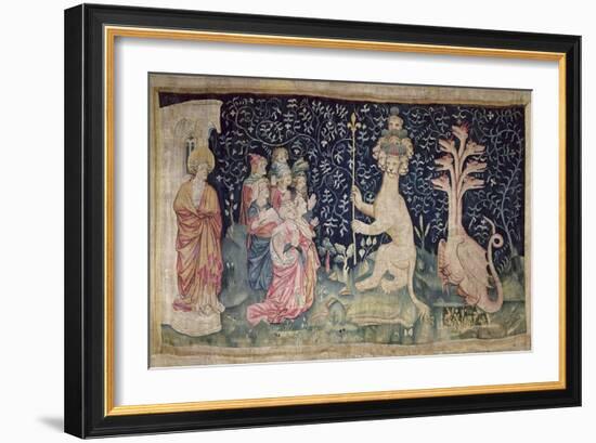 The Adoration of the Beast, No.42 from "The Apocalypse of Angers," 1373-87-Nicolas Bataille-Framed Giclee Print