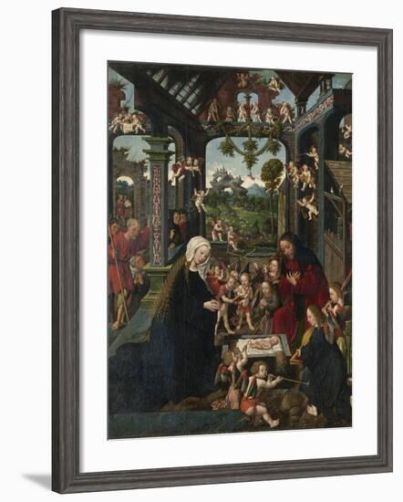 The Adoration of the Christ Child, C.1515-Jacob Cornelisz van Oostsanen-Framed Giclee Print