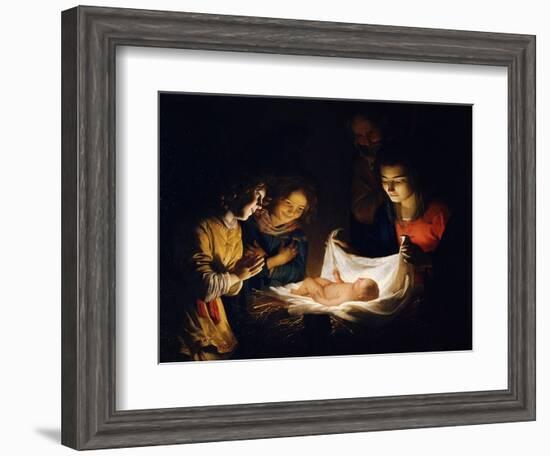 The Adoration of the Christ Child, C. 1620-Gerrit van Honthorst-Framed Giclee Print