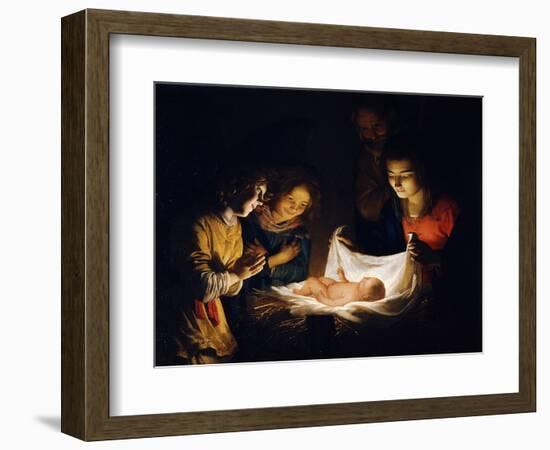 The Adoration of the Christ Child, C. 1620-Gerrit van Honthorst-Framed Giclee Print