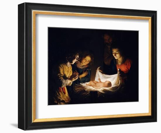 The Adoration of the Christ Child, C. 1620-Gerrit van Honthorst-Framed Giclee Print