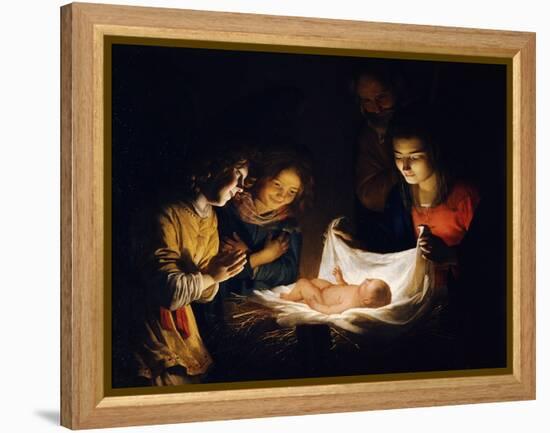 The Adoration of the Christ Child, C. 1620-Gerrit van Honthorst-Framed Premier Image Canvas