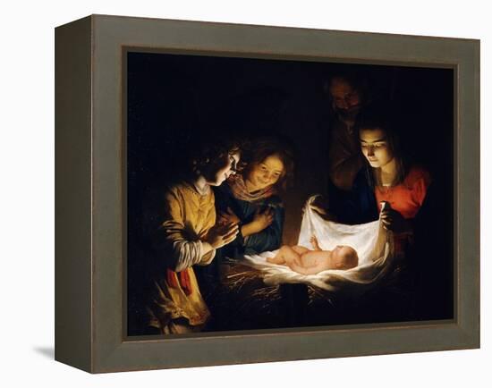 The Adoration of the Christ Child, C. 1620-Gerrit van Honthorst-Framed Premier Image Canvas