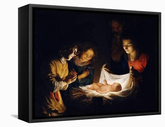 The Adoration of the Christ Child, C. 1620-Gerrit van Honthorst-Framed Premier Image Canvas