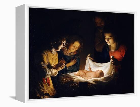 The Adoration of the Christ Child, C. 1620-Gerrit van Honthorst-Framed Premier Image Canvas