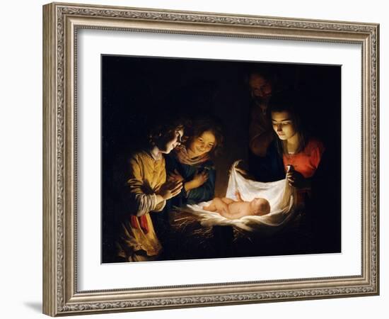 The Adoration of the Christ Child, C. 1620-Gerrit van Honthorst-Framed Giclee Print