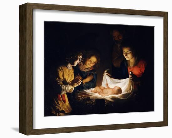 The Adoration of the Christ Child, C. 1620-Gerrit van Honthorst-Framed Giclee Print