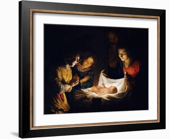 The Adoration of the Christ Child, C. 1620-Gerrit van Honthorst-Framed Giclee Print