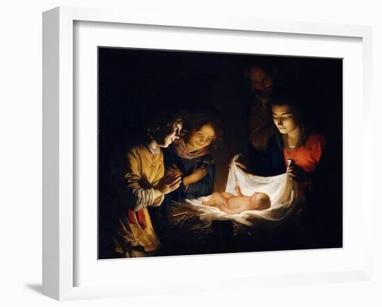 The Adoration of the Christ Child, C. 1620-Gerrit van Honthorst-Framed Giclee Print