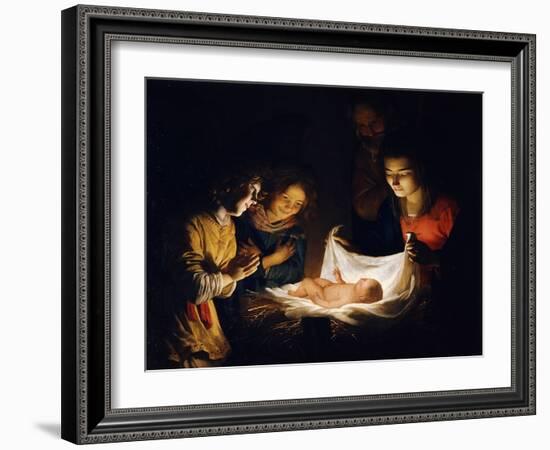 The Adoration of the Christ Child, C. 1620-Gerrit van Honthorst-Framed Giclee Print