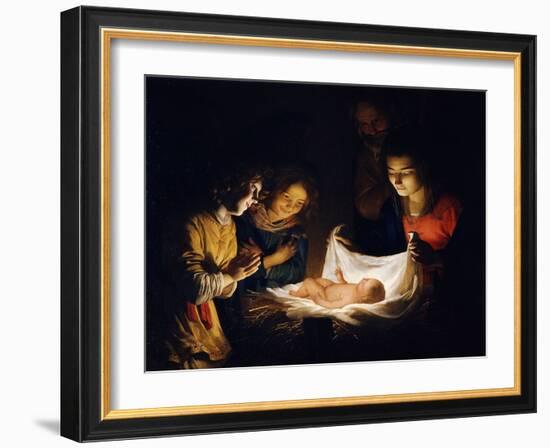 The Adoration of the Christ Child, C. 1620-Gerrit van Honthorst-Framed Giclee Print