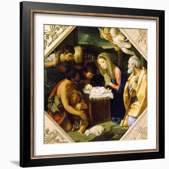 The Adoration of the Christ Child, C1640-Guido Reni-Framed Giclee Print