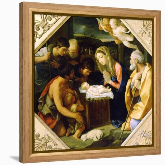 The Adoration of the Christ Child, C1640-Guido Reni-Framed Premier Image Canvas