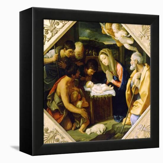 The Adoration of the Christ Child, C1640-Guido Reni-Framed Premier Image Canvas