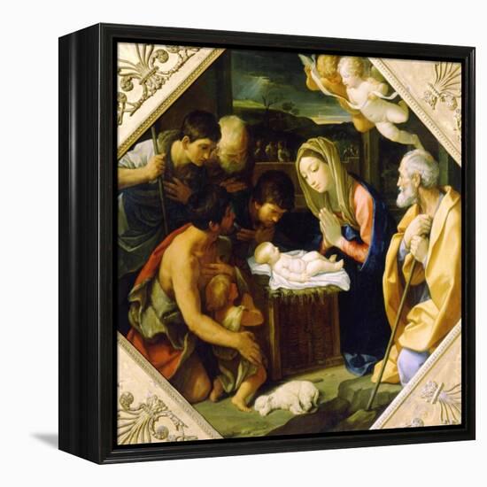 The Adoration of the Christ Child, C1640-Guido Reni-Framed Premier Image Canvas