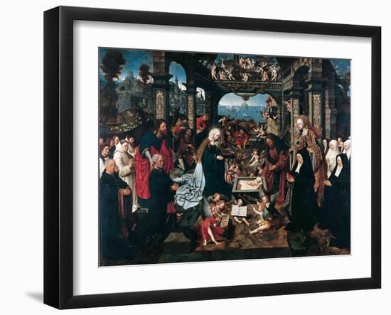 The Adoration of the Christ Child with the Boelen Family-Jacob Cornelisz van Oostsanen-Framed Giclee Print