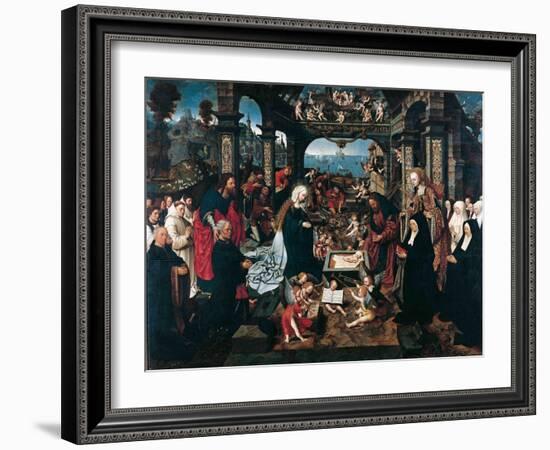 The Adoration of the Christ Child with the Boelen Family-Jacob Cornelisz van Oostsanen-Framed Giclee Print