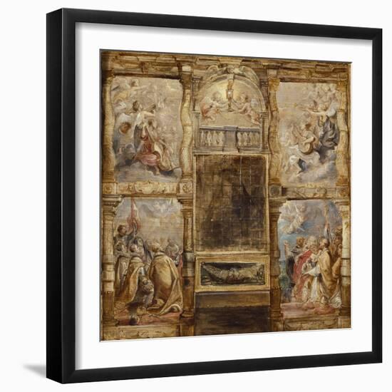 The Adoration of the Eucharist, C.1626-Peter Paul Rubens-Framed Giclee Print