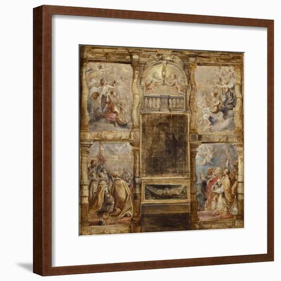 The Adoration of the Eucharist, C.1626-Peter Paul Rubens-Framed Giclee Print